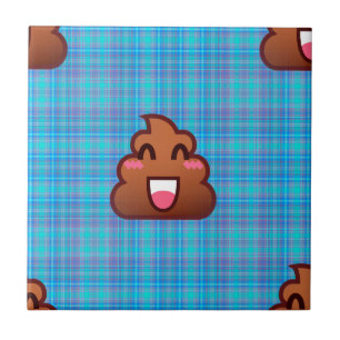 plaid poop emoji kakelplatta