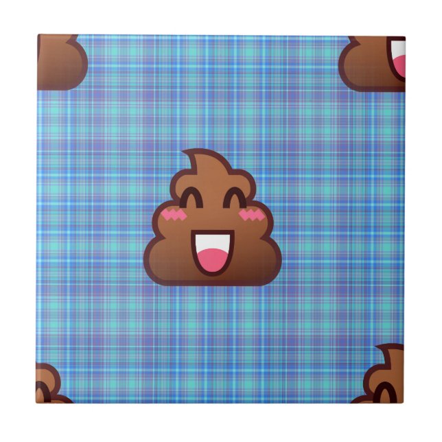 plaid poop emoji kakelplatta (Framsidan)