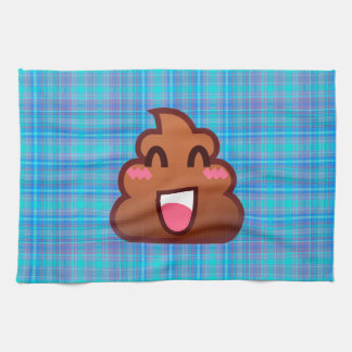 plaid poop emoji kökshandduk