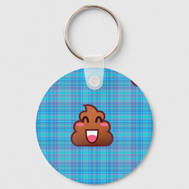 plaid poop emoji nyckelring (Framsida)