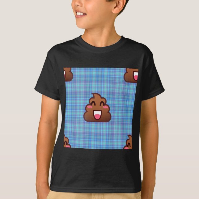 plaid poop emoji t shirt (Framsida)
