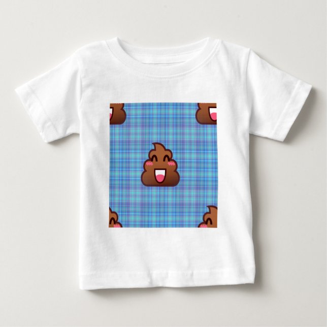 plaid poop emoji tee shirt (Framsida)