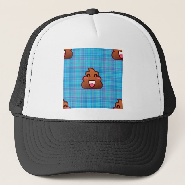 plaid poop emoji truckerkeps (Framsida)
