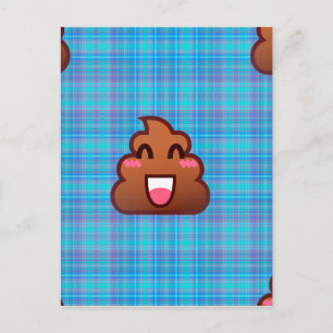 plaid poop emoji vykort