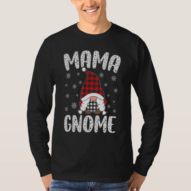 Plaid Print Hat Mama Gnomes Family Matching T Shirt (Framsida)