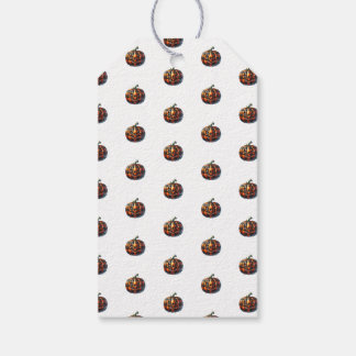 Plaid Pumpkin Halloween Gift Tag Presentetikett