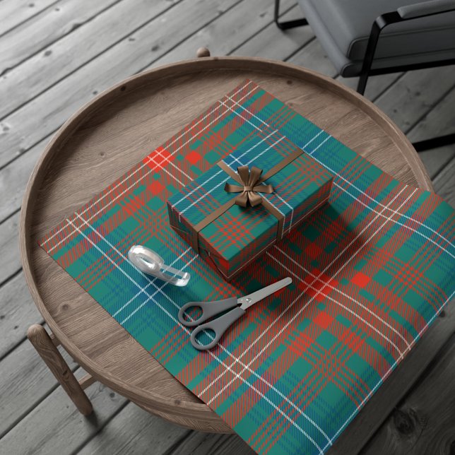 Plaid Rustik Klassisk Jul Högtider Tartan Presentpapper (Elegant Plaid Clan Wilson Tartan Holidays Wrapping Paper)