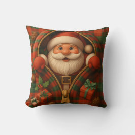 Plaid Santa Claus Christmas Design Kudde