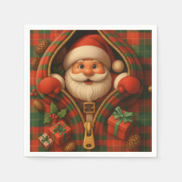 Plaid Santa Claus Christmas Design Pappersservett