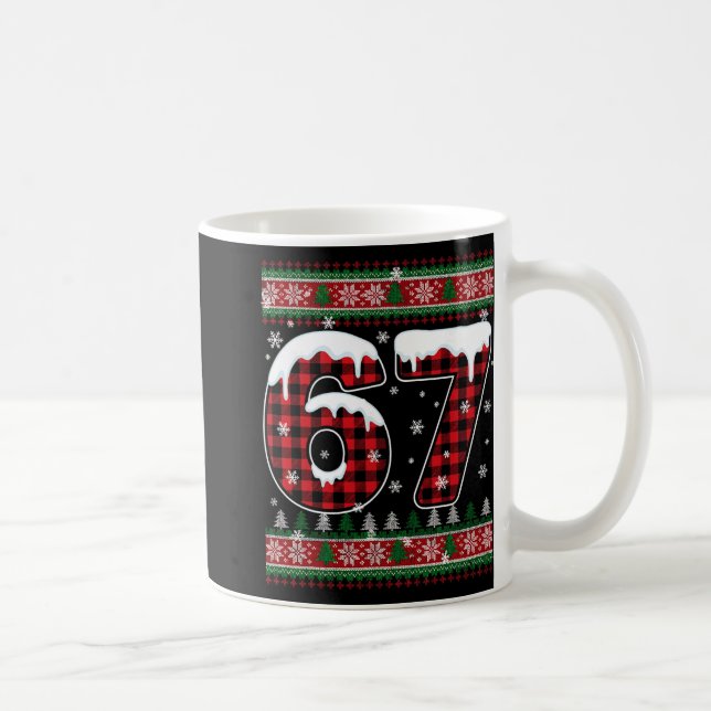 Plaid Snowflake Six Seven Christmas 67 Meme  Kaffemugg (Höger)