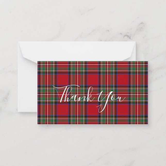 Plaid Stewart Tartan Client Thank You Anteckningskort (Framsida)