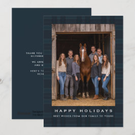Plaid Tartan Equestrian Barn Ranch Christmas Julkort