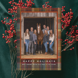 Plaid Tartan Equestrian Stall Lanthandel Jul Julkort