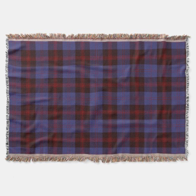  plaid tartan navy blue red  filt (Framsidan)