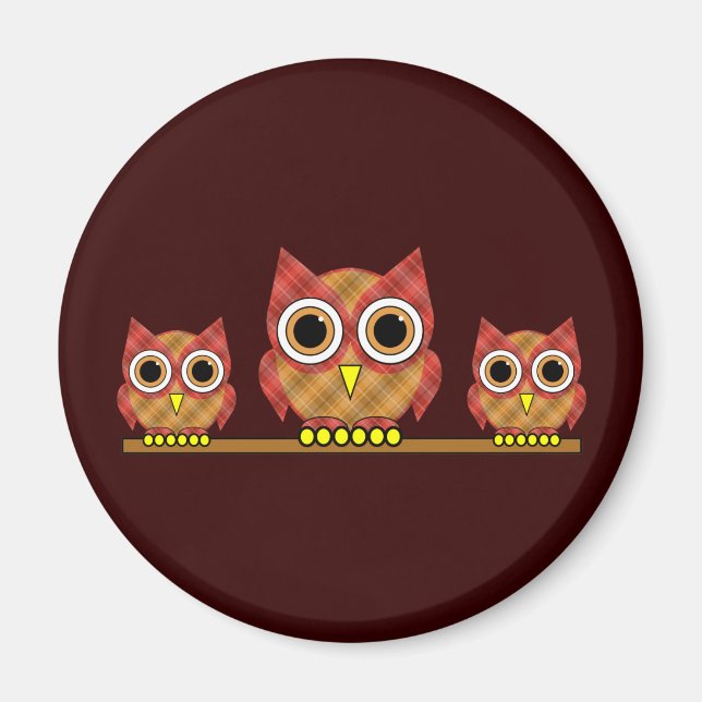 plaid uggla magnet (Framsidan)