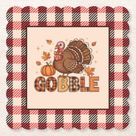 Plaid & Whimsy – Festive Thanksgiving Turkey Underlägg Papper