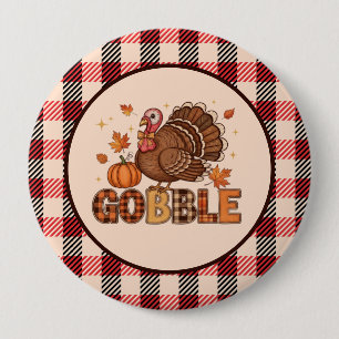 Plaid & Whimsy – Festlig Kalkon till Thanksgiving Knapp