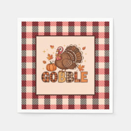 Plaid & Whimsy – Festlig Kalkon till Thanksgiving Pappersservett