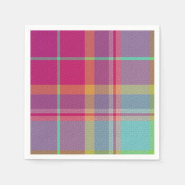 Plaid With Design Added  Napkins Pappersservett