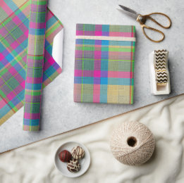 Plaid With Patterned Texture Wrapping Paper Presentpapper