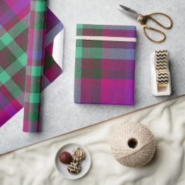 Plaid With Patterned Texture Wrapping Paper Presentpapper