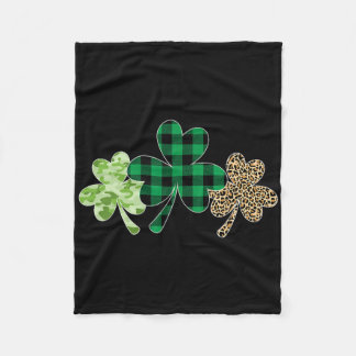 Plaids Shamrock-skjorta Leopard Kamouflage Kul St Fleecefilt