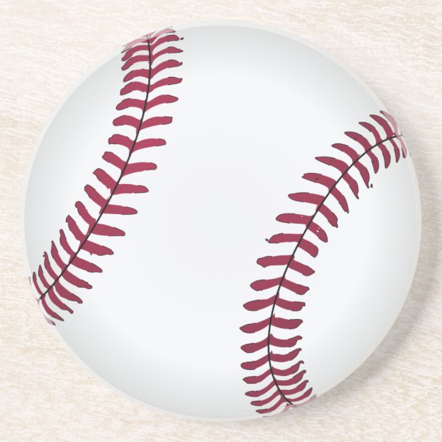 Plain Baseball Round Underlägg (Framsidan)