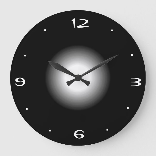 Plain Black and White >Kitchen Clock Stor Klocka (Framsida)