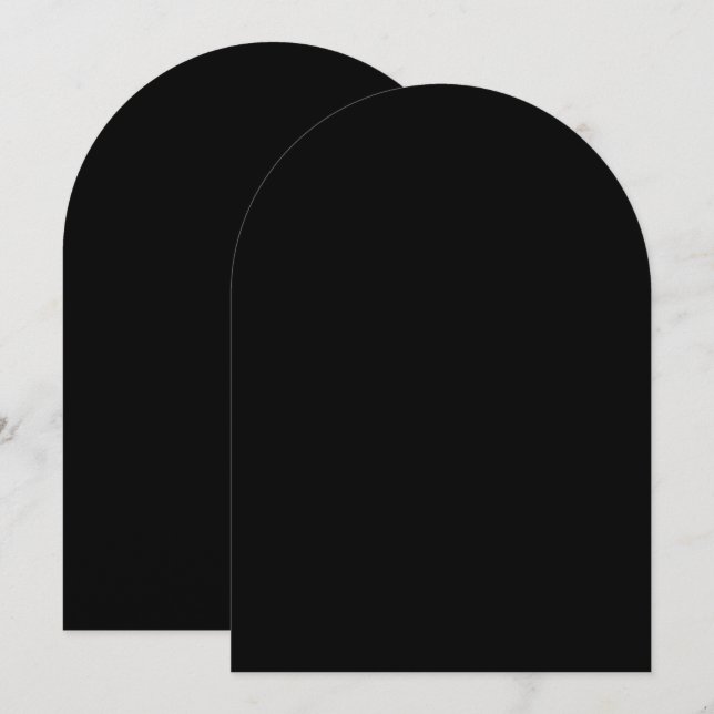 Plain Black Arch Stil Blank Bröllop Inbjudningar (Fram/baksida)