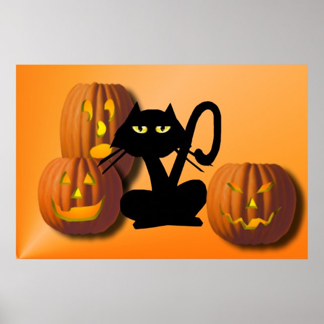 Plain Black Kattunge Halloween Poster (Framsidan)