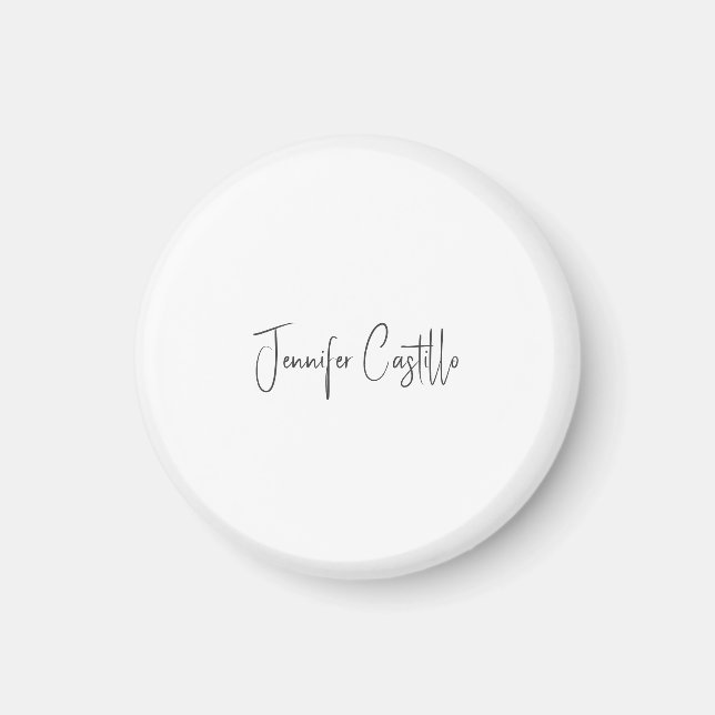 Plain Black White Minimalist Calligraphy Magnet (Framsidan)