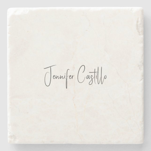 Plain Black White Minimalist Calligraphy Stenunderlägg (Framsidan)