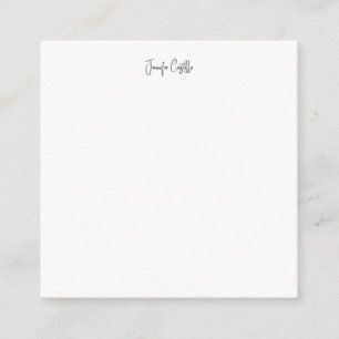 Plain Black White Minimalist Calligraphy Tilläggskort