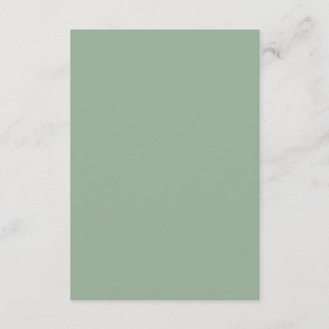 Plain Blank Sage Grönt Bröllop Tilläggskort (Framsida)
