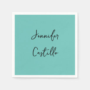 Plain Blue Black Minimalist Modern Calligraphy Pappersservett