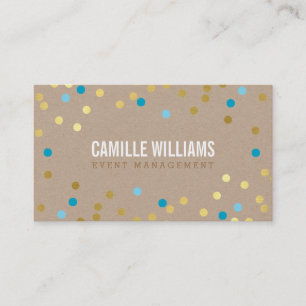 PLAIN BOLD MINIMAL CONetti guld aqua blue Visitkort