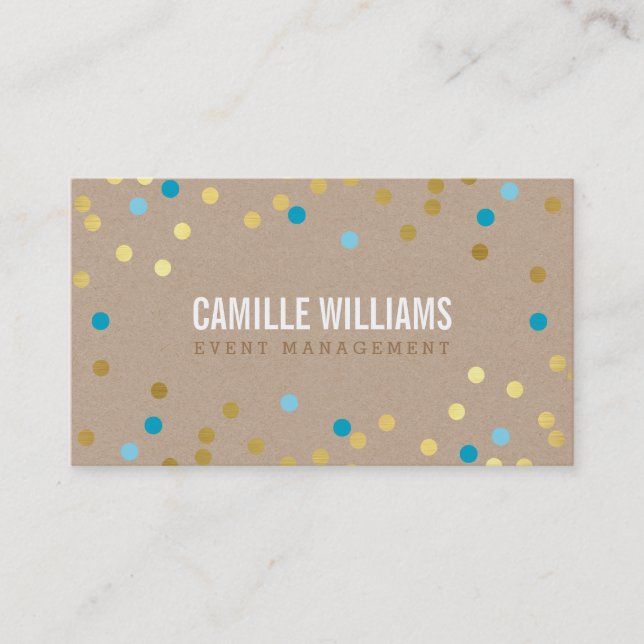 PLAIN BOLD MINIMAL CONetti guld aqua blue Visitkort (Framsida)