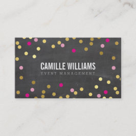 PLAIN BOLD MINIMAL CONetti guld rosa chalkboard Visitkort