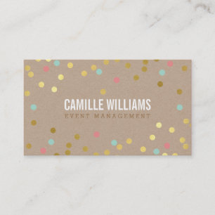 PLAIN BOLD MINIMAL smart text confietti guld Kraft Visitkort