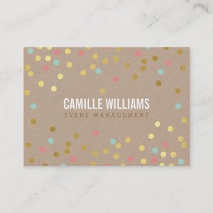 PLAIN BOLD MINIMAL smart text confietti guld Kraft Visitkort