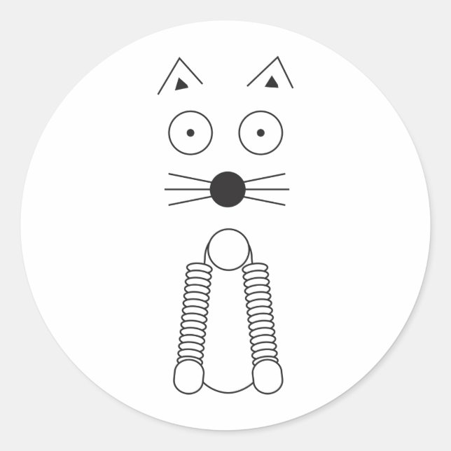 Plain CAT Runt Klistermärke (Framsida)