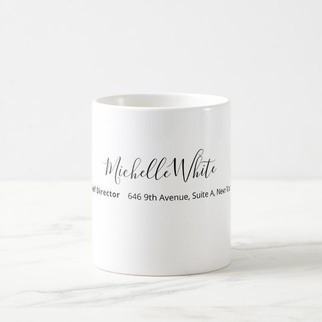  Plain Elegant White Professional Modern Kaffemugg (Center)