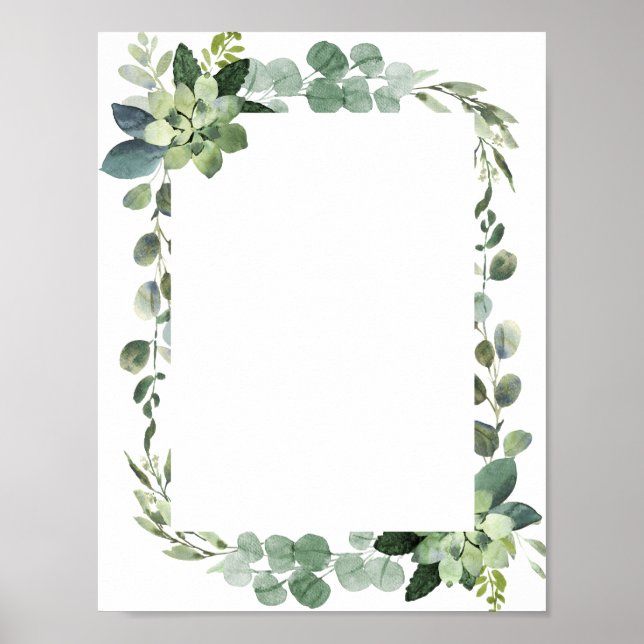Plain Eucalyptus Grönt Foliage Poster (Framsidan)