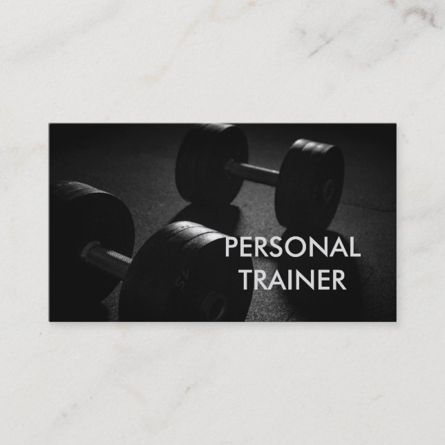 Plain Gray Fitness Modern Personal Trainer Visitkort (Framsida)