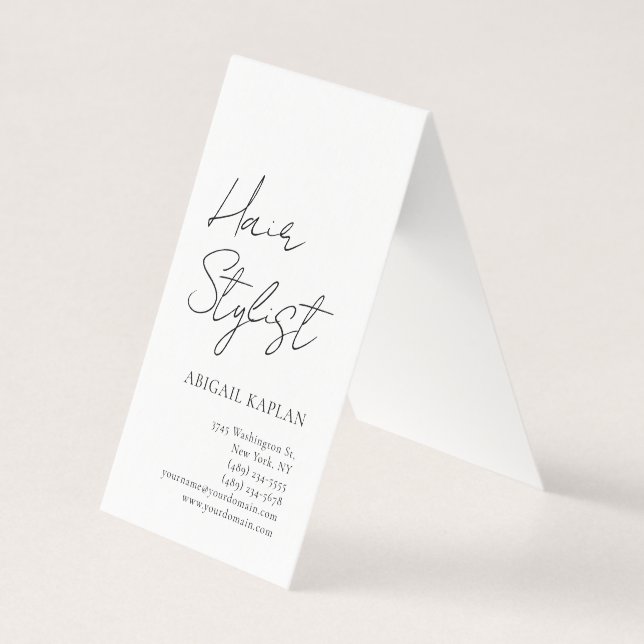 Plain Hair Stylist Modern Minimalist Elegant Visitkort (Framsida)