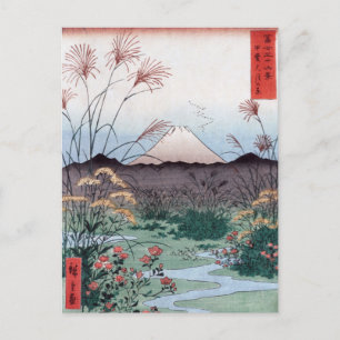 Plain in in Kai Province, Hiroshige Japanska Mt Fu Vykort