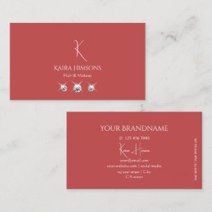 Plain Indian Red med Monogram och Gnistra Jewels Visitkort