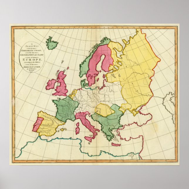Plain karta Europe Poster (Framsidan)