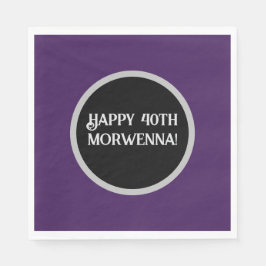 Plain Lila Mörk Goth Pappersservett