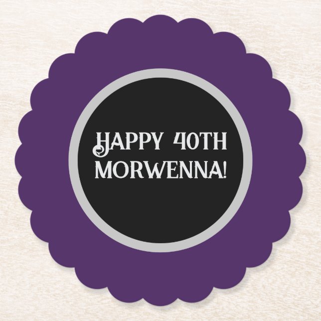 Plain Lila Mörk Goth Underlägg Papper (Framsida)